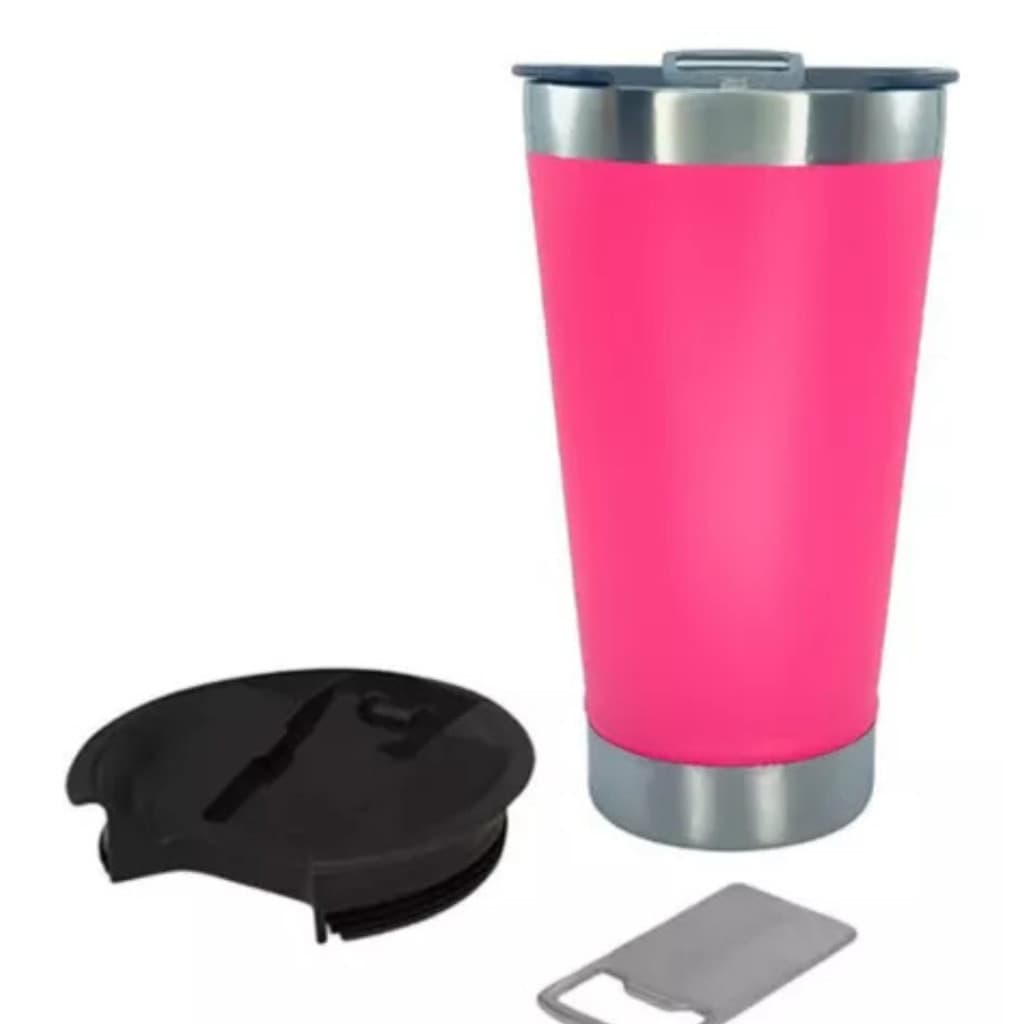 Normal - Copo Térmico Inox com TAMPA e ABRIDOR (473 ml) - Pink