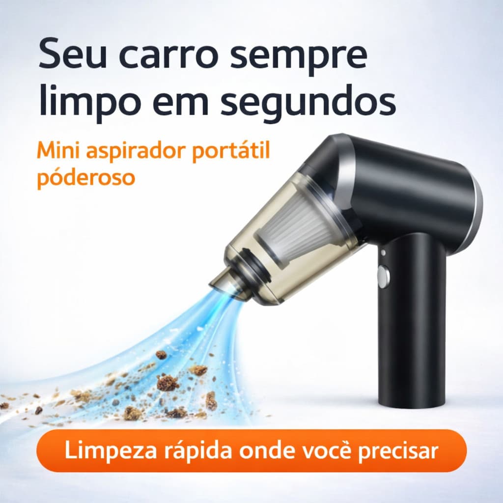 Aspirador Automotivo Portátil Sem Fio Recarregável Potente