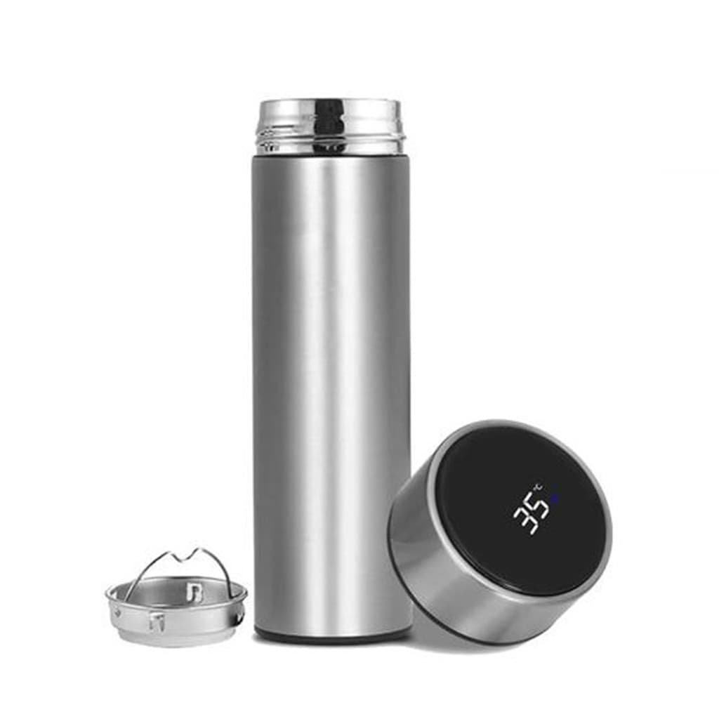Garrafa Térmica V Indicador Sensor Temperatura Cor:Prateado