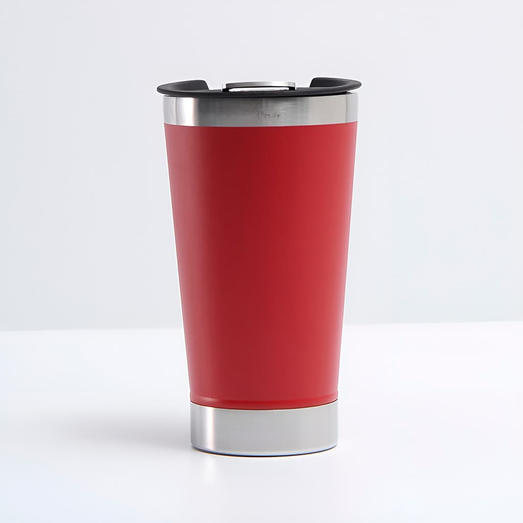 Copo Térmico Cerveja Café Aço Inox 473ml Abridor Tampa Cor:Vermelho