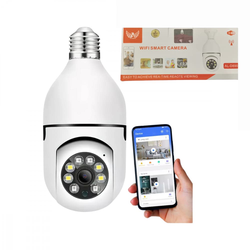 Câmera Segurança IP 360 Lâmpada Wi-fi Visão Noturna Áudio