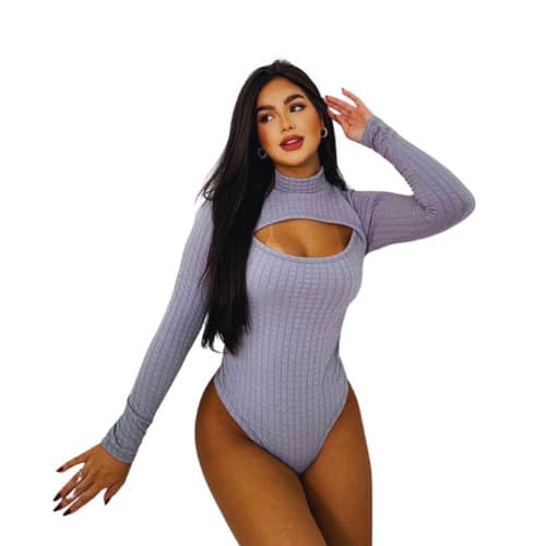 Body Feminino com Manga Longa e Estilo Sofisticado