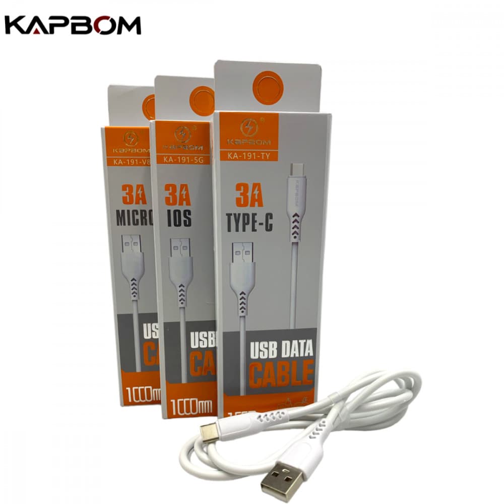Cabo de dados TIPO-C 3.0A / 1 Metro Kapbom KA-191-TPC