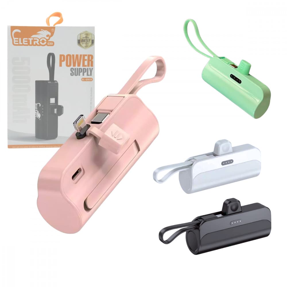 Mini Carregador Portátil Power Bank 5000 mAh com 02 Saídas TIPO-C