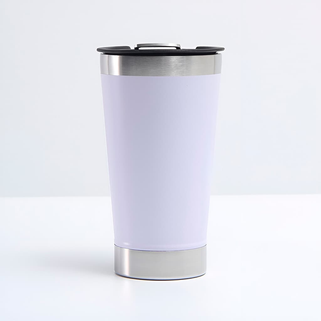 Copo Térmico Cerveja Café Aço Inox 473ml Abridor Tampa Cor:Branco