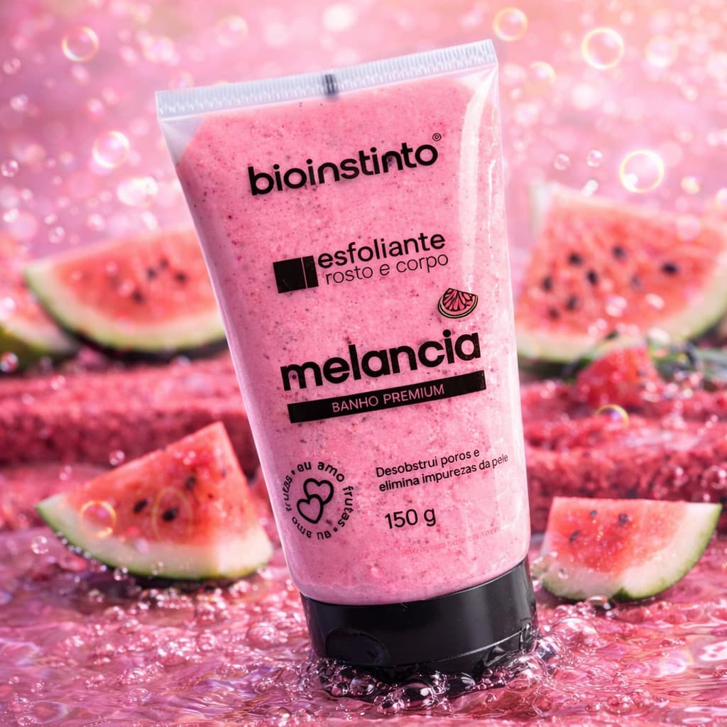 Esfoliante Rosto e Corpo Bio Instinto MELANCIA (150g) - Linha Banho Premium