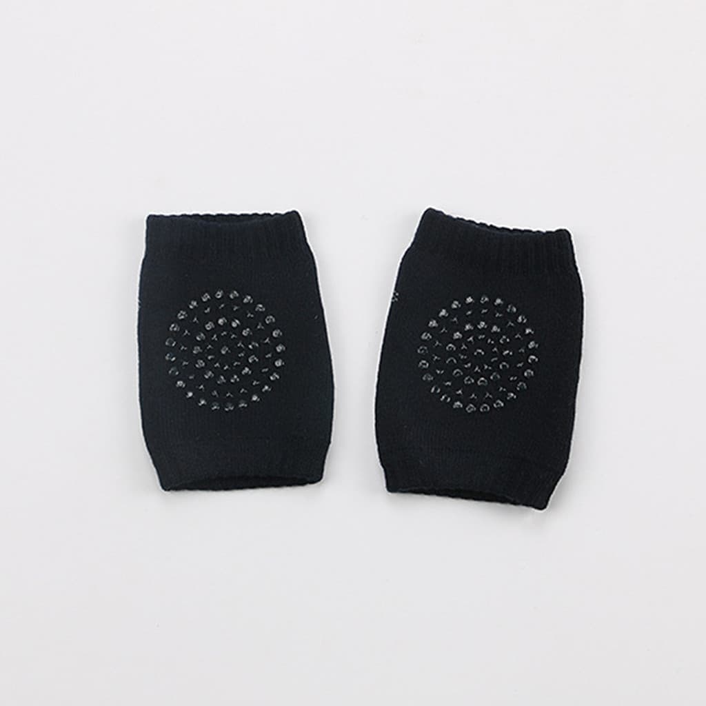 Joelheira Para Bebe Antiderrapante Macia Engatinhar Protetor Joelho Cor:Preto