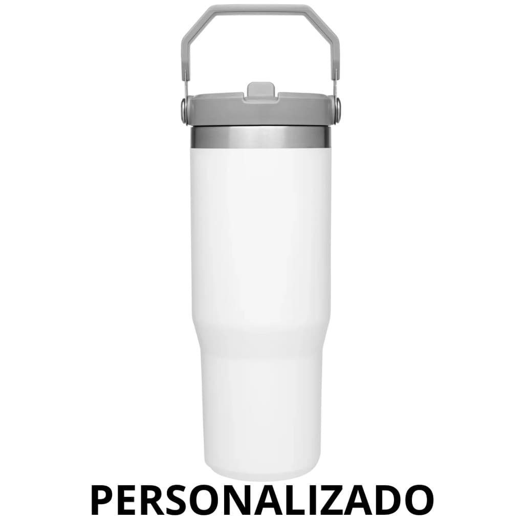 Personalizado - Garrafa Flip Straw Tumbler com Alça Superior e Canudo (900ml) - Pink