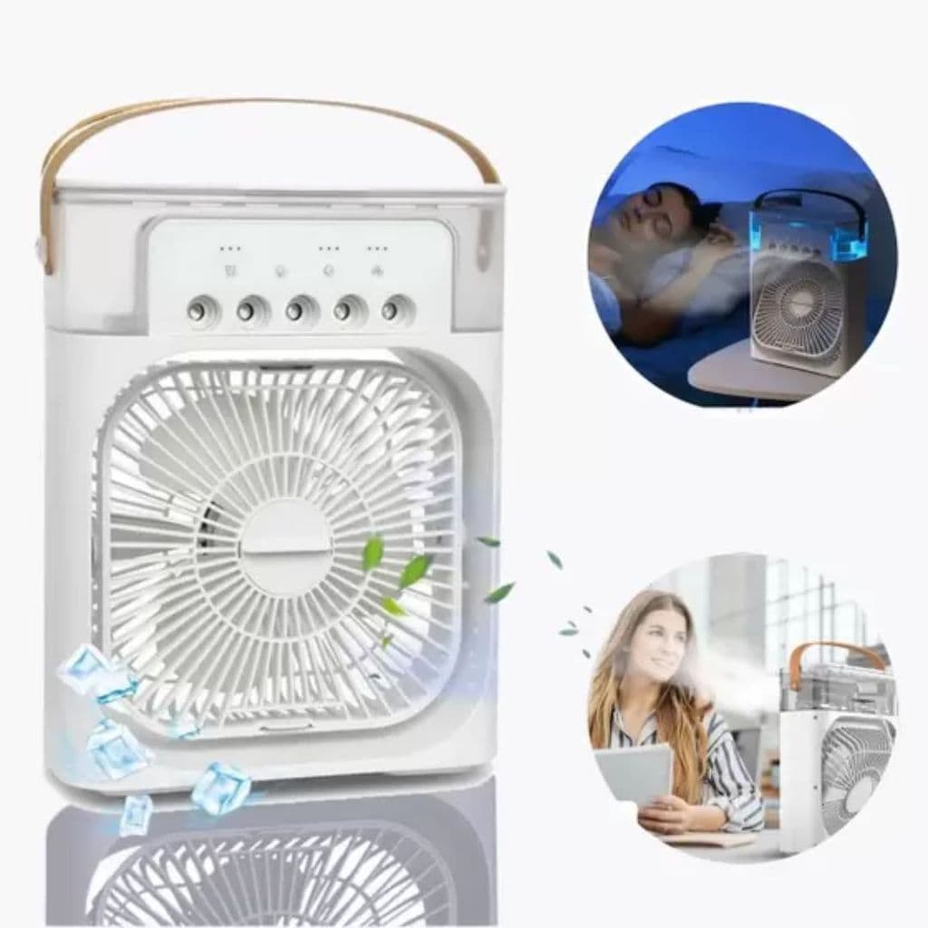 Ventilador Umidificador Circulador Portátil ClimaSense Mini USB Umidifica o Ar Menos ressecamento