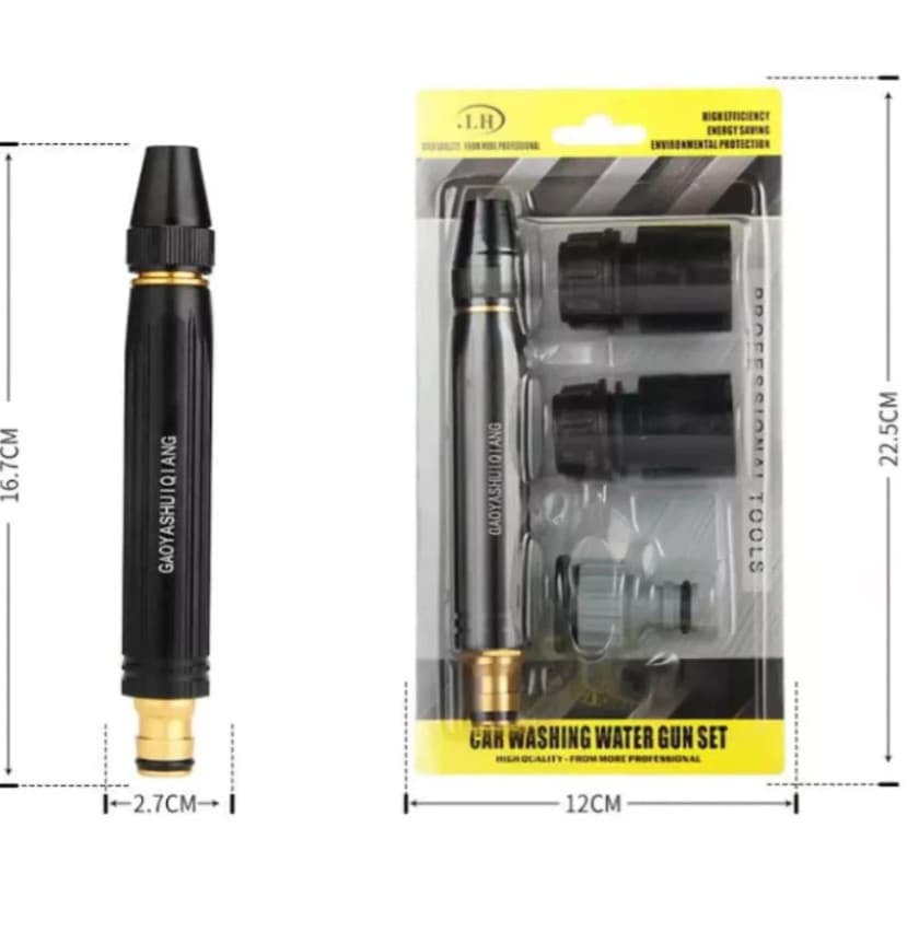 Kit 3 em 1 Bico Alta Pressão para Mangueira com Conector