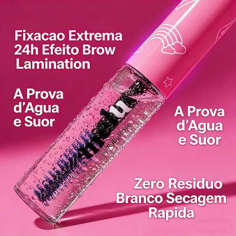 Gel para Sobrancelhas Incolor Melu Ruby Rose - Fixação Suave com Efeito Natural RR-8422