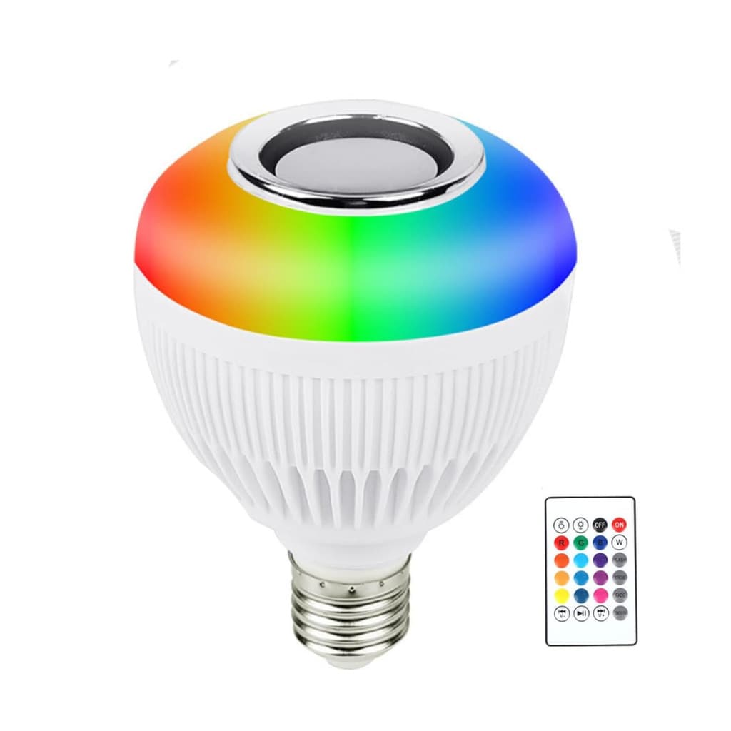 Lâmpada Caixa de Som Led Rgb Bluetooth + Controle Remoto PX-2321