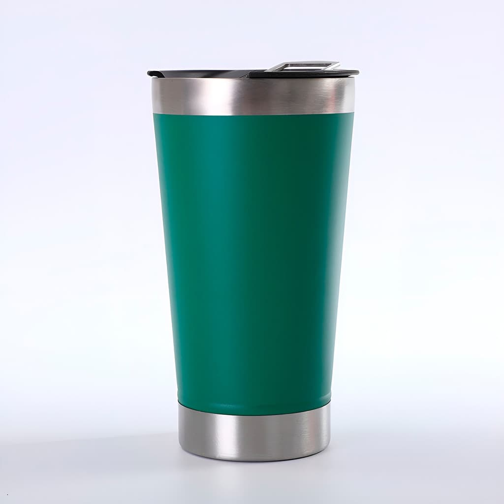 Copo Térmico Cerveja Café Aço Inox 473ml Abridor Tampa Cor:Verde