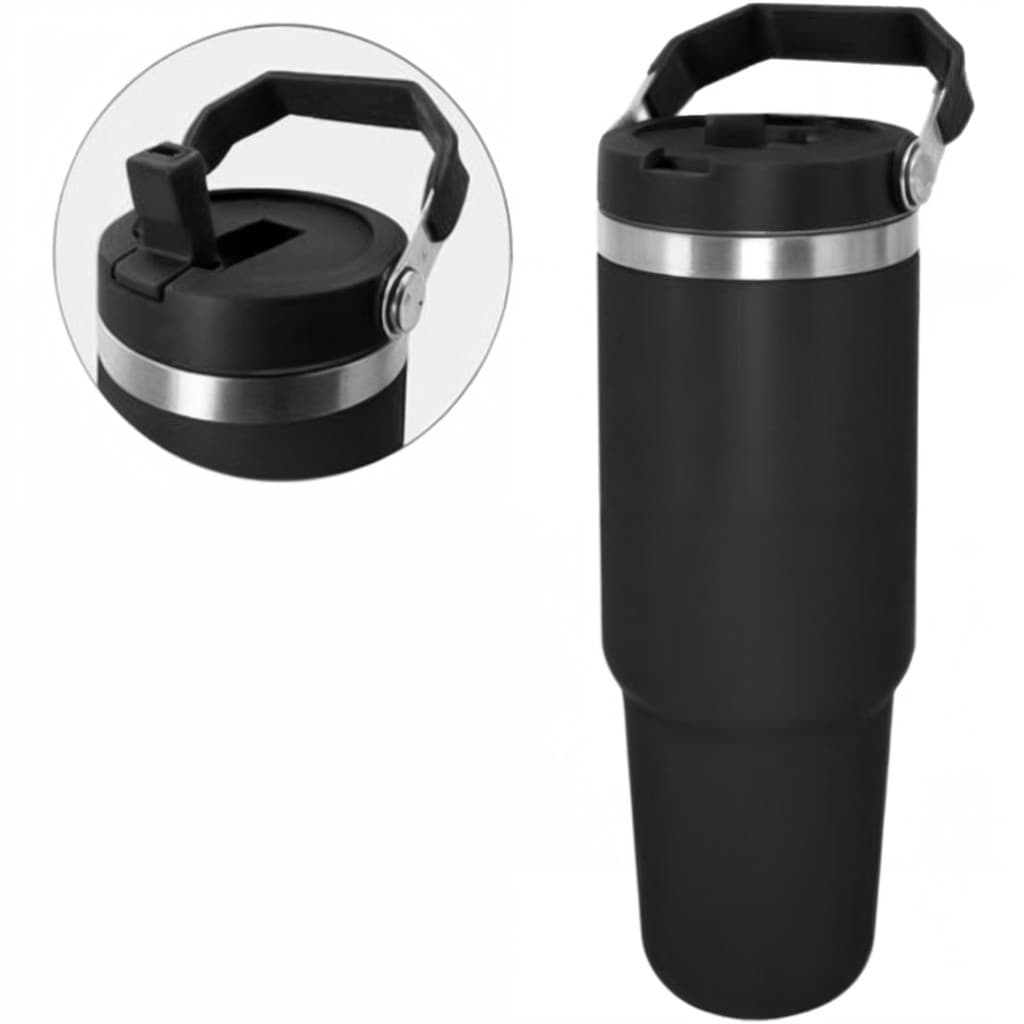 Garrafa Térmica 900ml Inox com Canudo e Alça Antivazamento | Copo Térmico  Bebidas Quentes e Frias