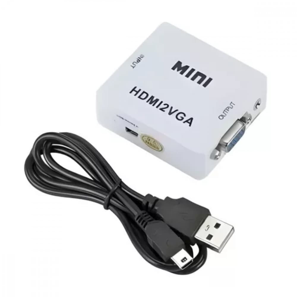Cabo Conversor Adaptador de Vídeo HDMI para VGA HDMI2VGA com Saída de Áudio