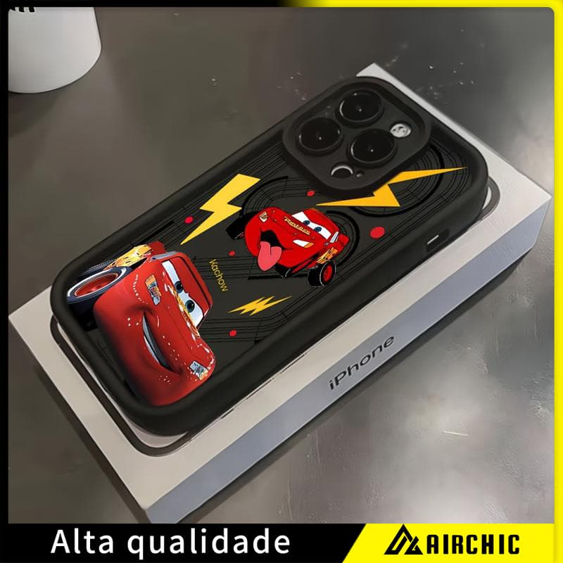 Capa de telefone com design de raio e motores relâmpago com iPhone 17 16 15 14 Plus 13, 12 11 Pro Max X XS Max