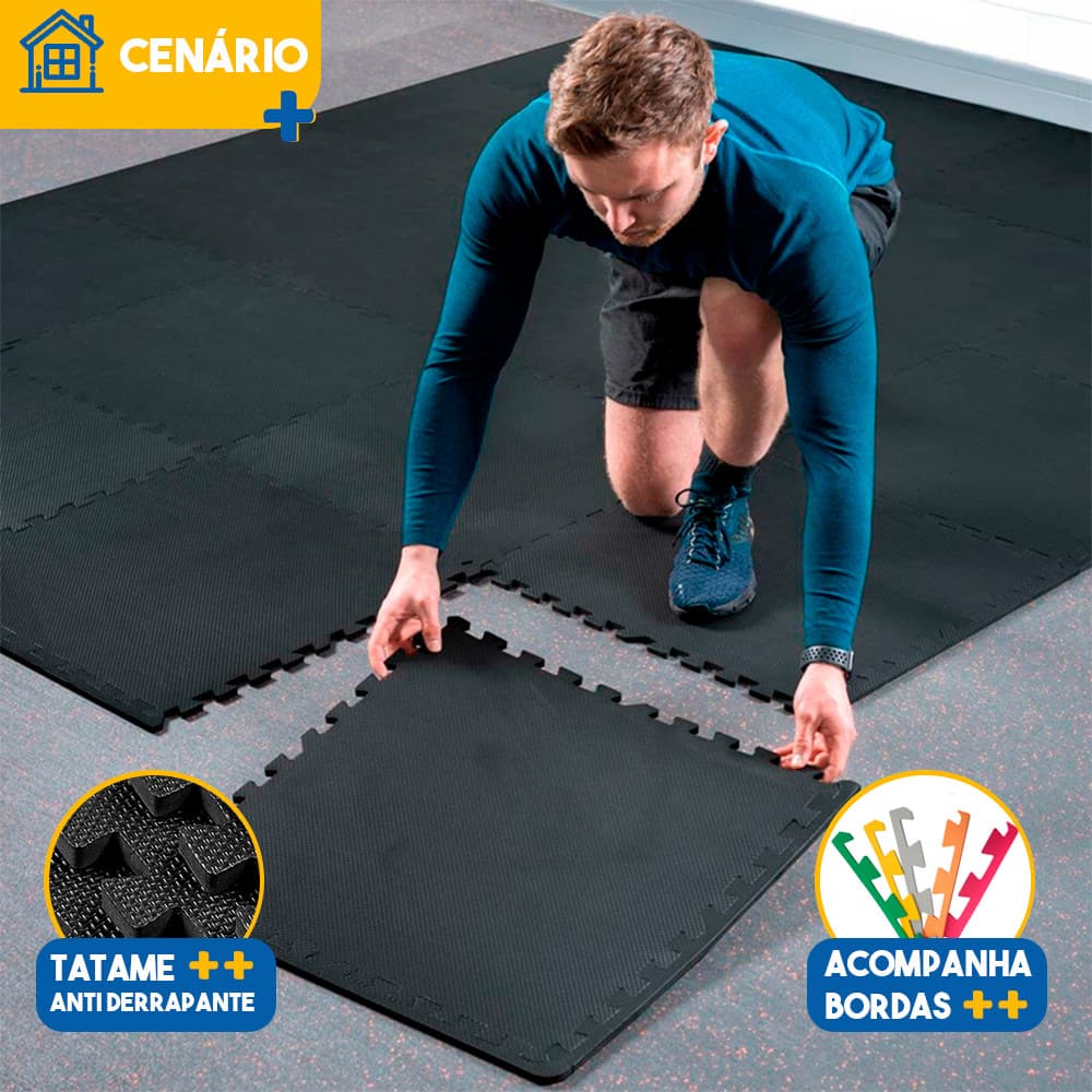 Kit 10 Placas EVA Preto 50x50mm - Conforto e Estilo!
