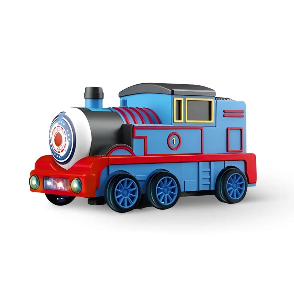 Brinquedo Trem que Vira Robô Transformer com Luz e Som Music