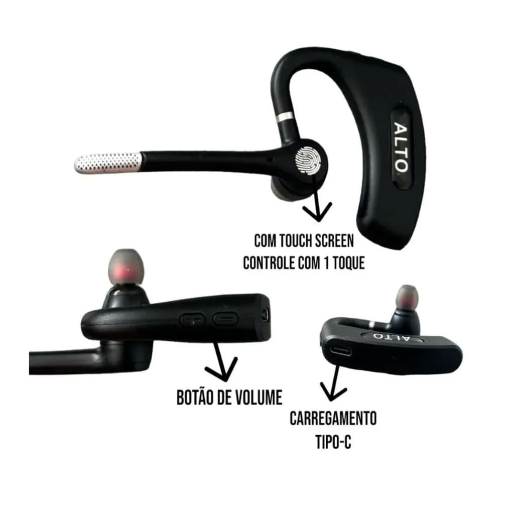 Fone Bluetooth Altomex A W3 bidirecional com microfone som claro ideal para chamadas e músicas