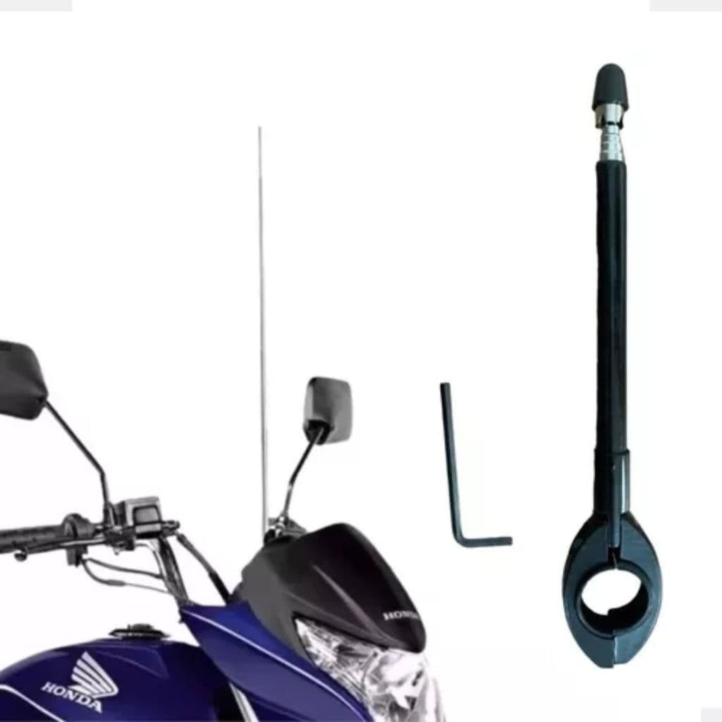 Antena Corta Linha Pipa Moto Retrátil Anti Cerol Inox Guidão