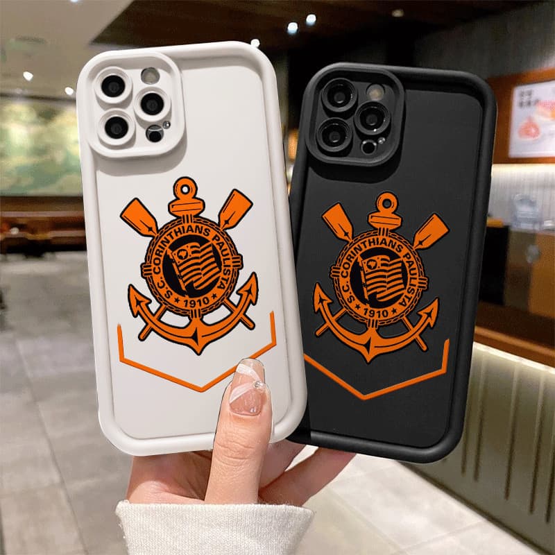 Escudo Corinthians TPU anti-impacto Capinha Capa Para Redmi Note 12 13 14 12C 13C 14C A5 POCO X5 X6 Pro F5 F7 mi 14 15T