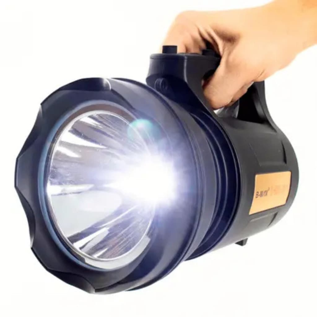 T6 LANTERNA BIVOLT - Holofote LED PRETO 30W Recarregável Pesca Trilha Camping - TD-6000A
