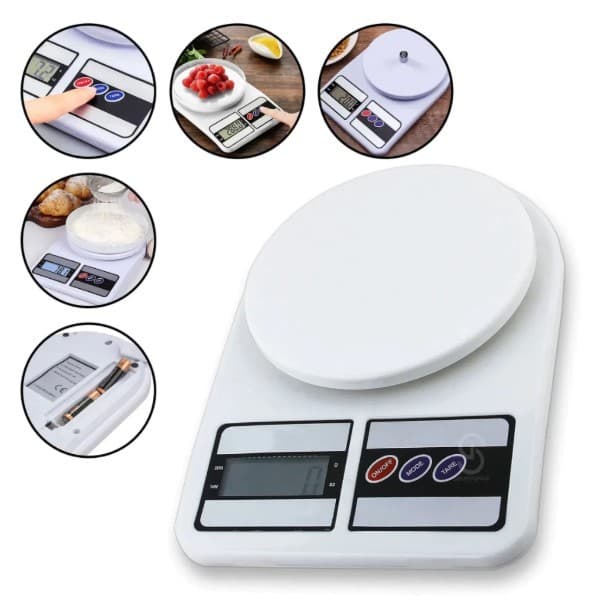 Balança Digital de Cozinha Precisão Cozinha Porção de Alimento 10kg Nutrição E Dieta, Até 10 kg, Escala 1 grama