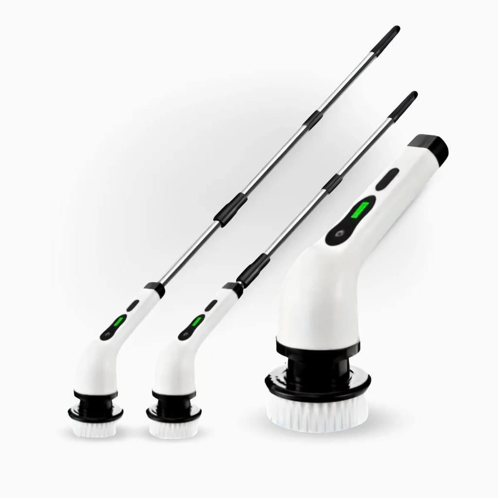 Escova De Limpeza Elétrica Giratória Esfregão 360 Recarregável USB-C Multiuso Banheiro Azulejo Cozinha Cabo Extensor