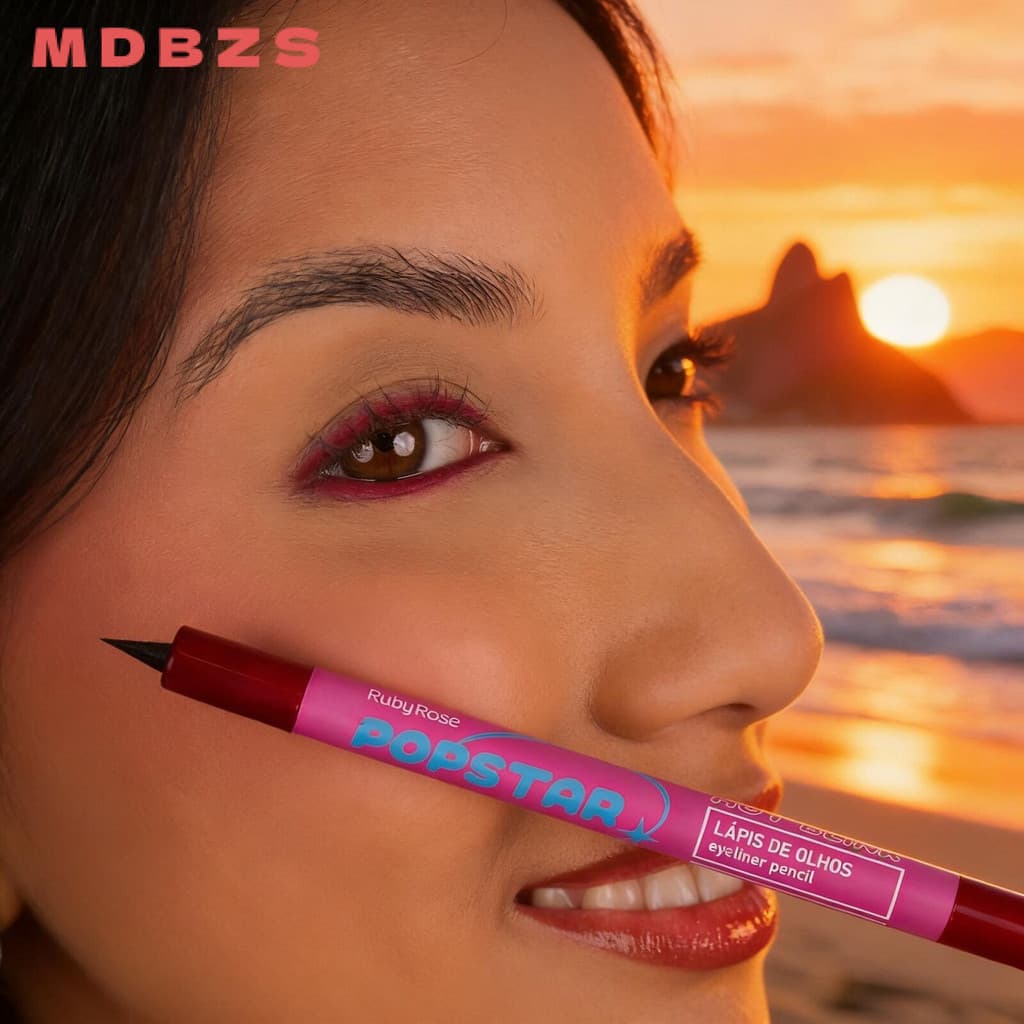 Lápis para Delineado e Esfumado Ruby Rose PopStar HB2402 – Cores Vibrantes, Aplicação Suave