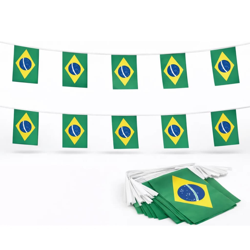 Varal de Bandeirinhas Brasil - Copa do Mundo (20 unidades)