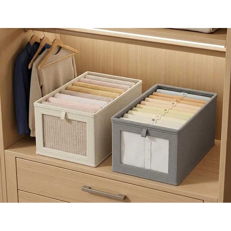 Organizador de Gaveta para Roupas com Divisórias Dobrável | Caixa Organizadora para Camisetas Jeans Guarda-Roupa