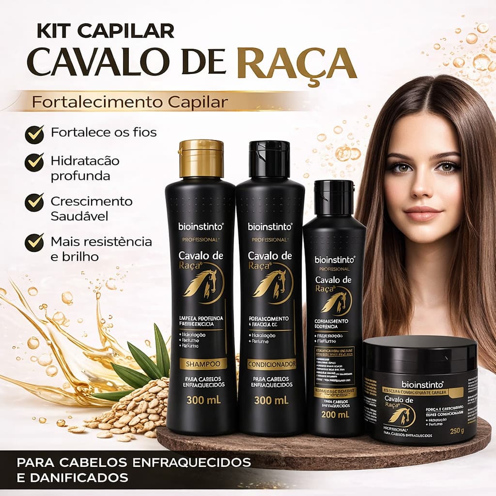 Kit Capilar Cavalo de Raça Força e Resistência