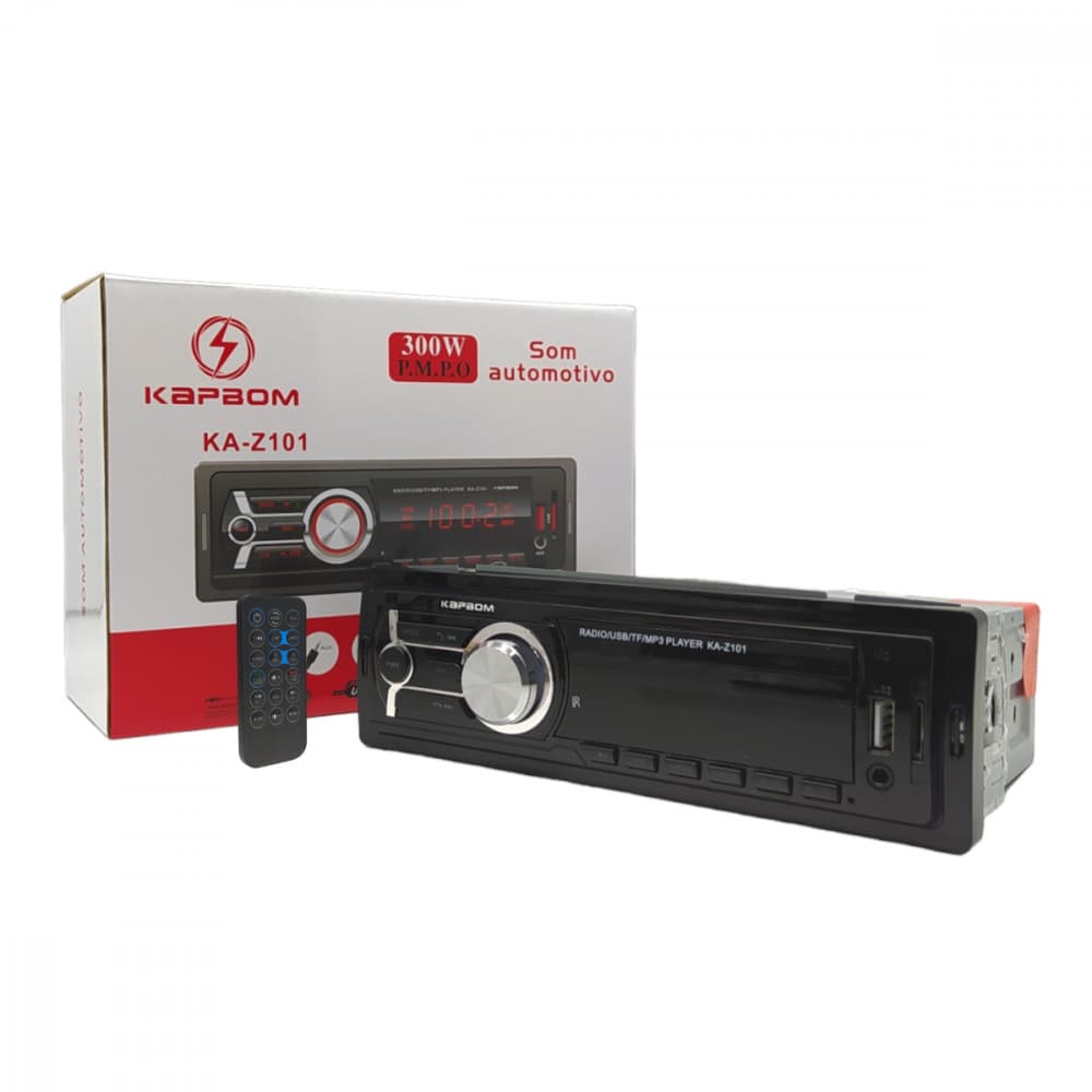 Radio de Carro Som Automotivo Mp3 Player Bluetooth com Controle Kapbom