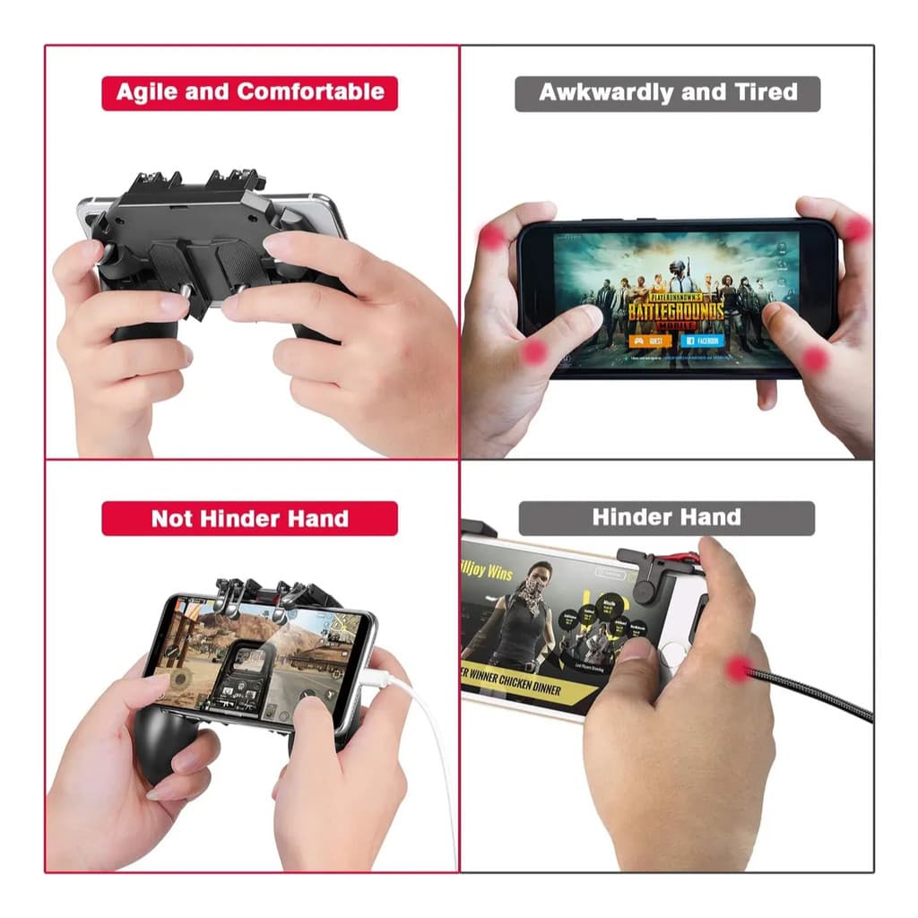 Controle Gamer Manual com Gatilhos Suporte Celular Joystick INOVA CON-7436