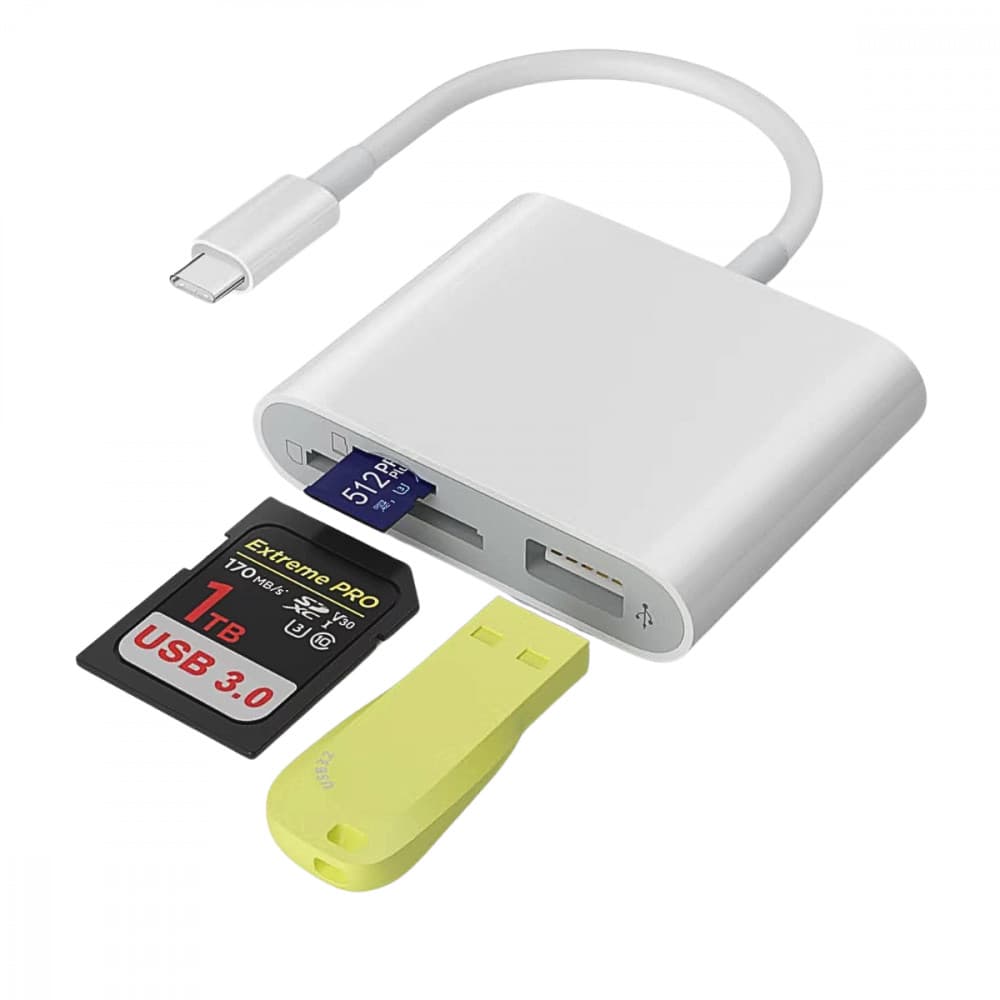 Adaptador Conversor OTG conexão USB Tipo-C e Leitor de Cartão Kapbom