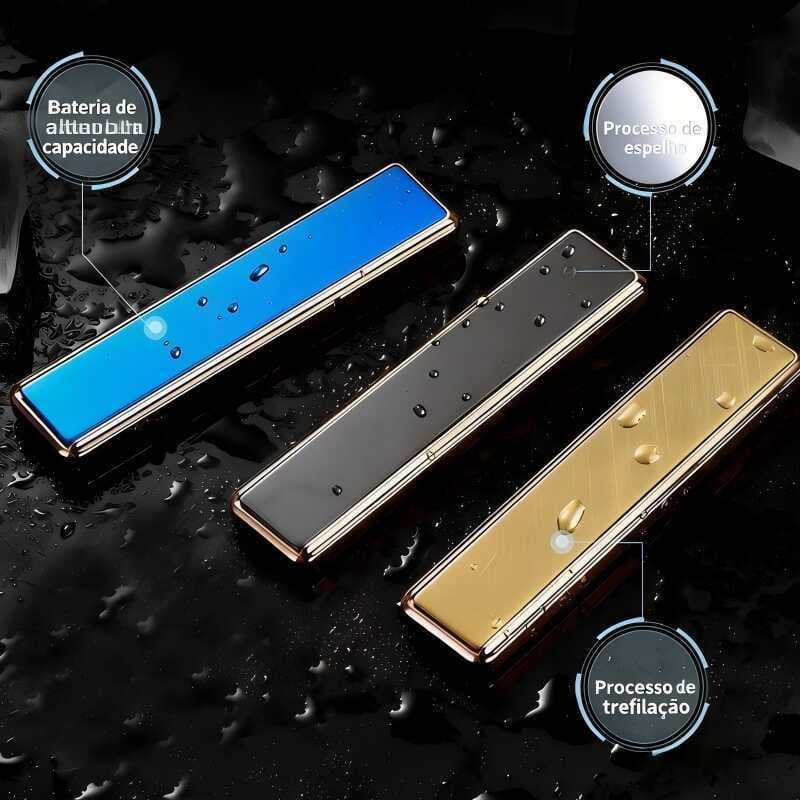 Isqueiro Eletrônico USB‑C Recarregável – 7s Desligamento Automático, Carga Cíclica, 3 Cores Premium