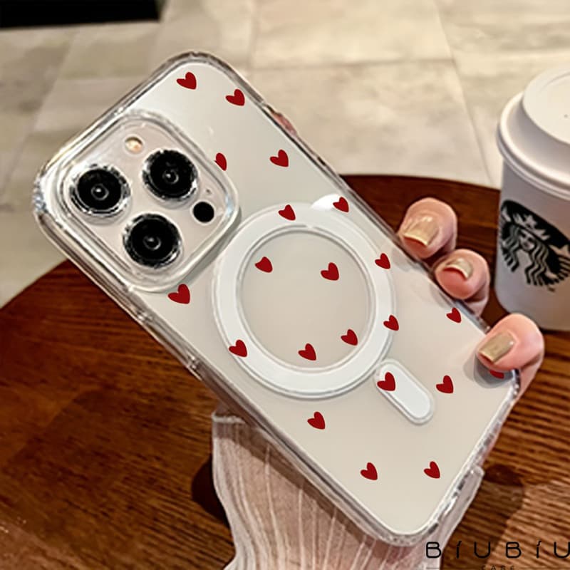 Padrão de corações Capinha Capa de Transparente Para iPhone 11 14 15 16 12 17 13 pro max 7/8 plus produto em alta