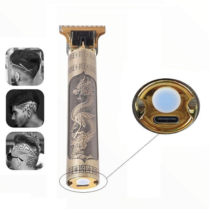 Máquina De Cortar Cabelo Dragão USB Recarregável