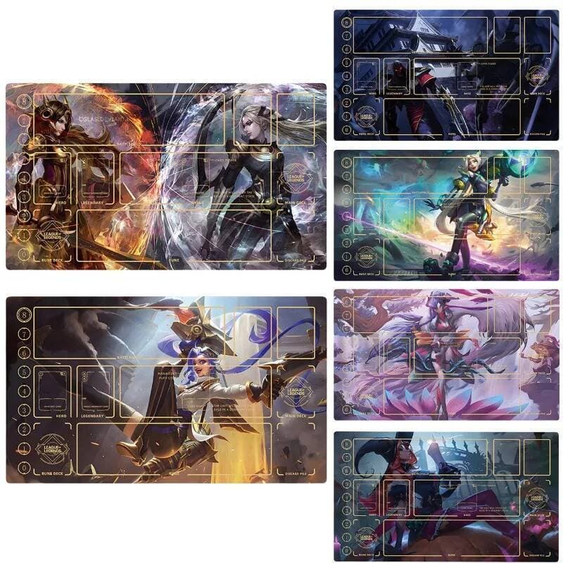 Novo 600x350mm Inglês Cartão Grade Riftbound Único Jogador Batalha Playmat Garen Relentless Tempestade Tapete De Jogo De