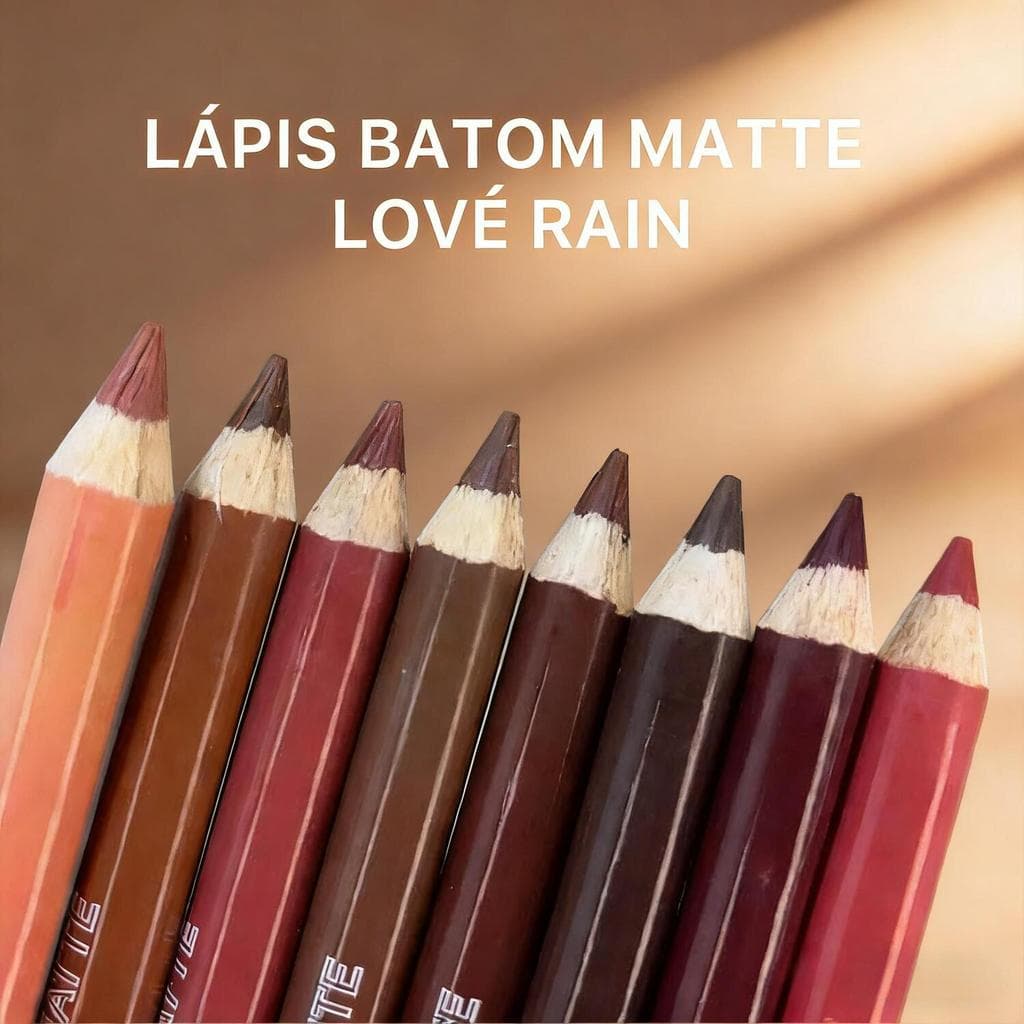 Lápis de contorno labial Lové Rain - Cremoso e pigmentado, 8 cores LR4502