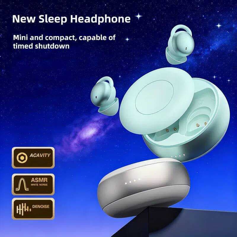 Sem Fio Bluetooth Fone De Ouvido Mini Dormir Fones Invisível Redução Ruído Com Microfone Design Capa Deslizante
