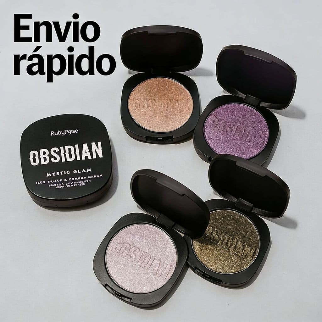 Iluminador e Sombra Cream Mystic Glam Obsidian Ruby Rose  - Brilho Intenso✨Envio rápido