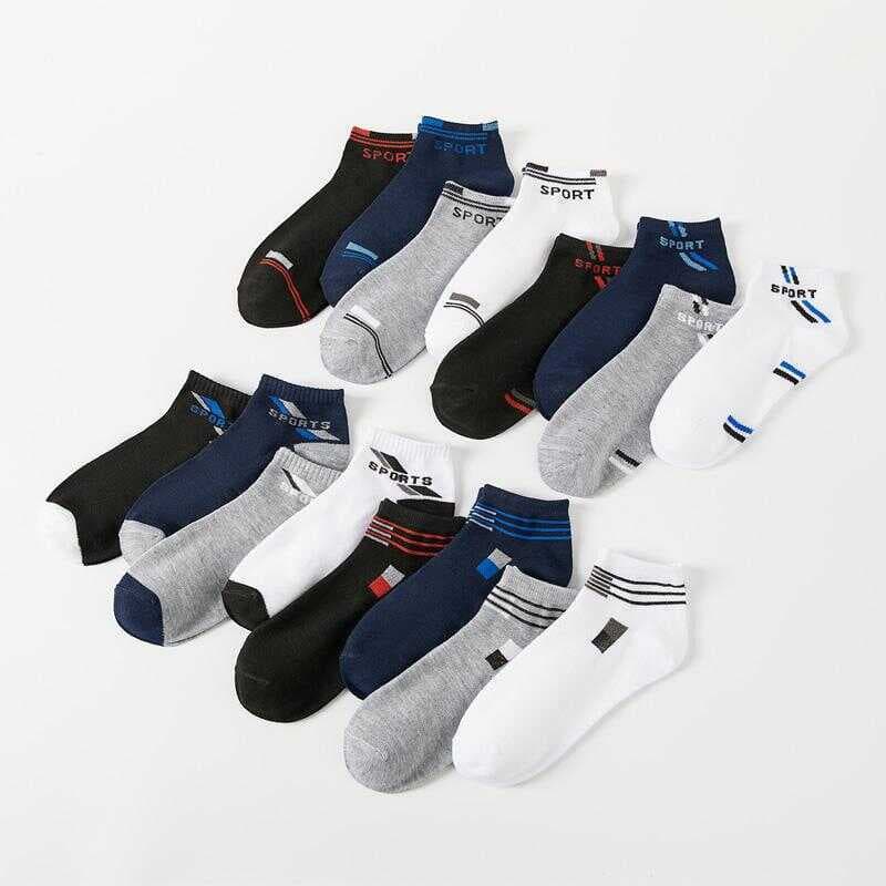 3 -12 pares de curtas masculinas, com letras, meias esportivas