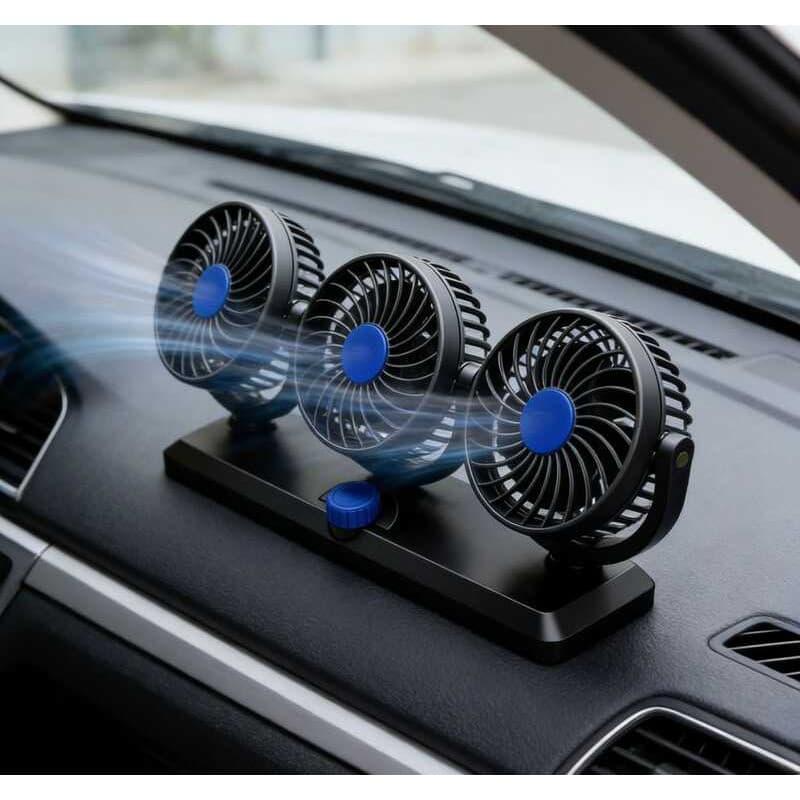 Ventilador Automotivo Triplo Ajustável Carro Caminhão 5V/12V/24V