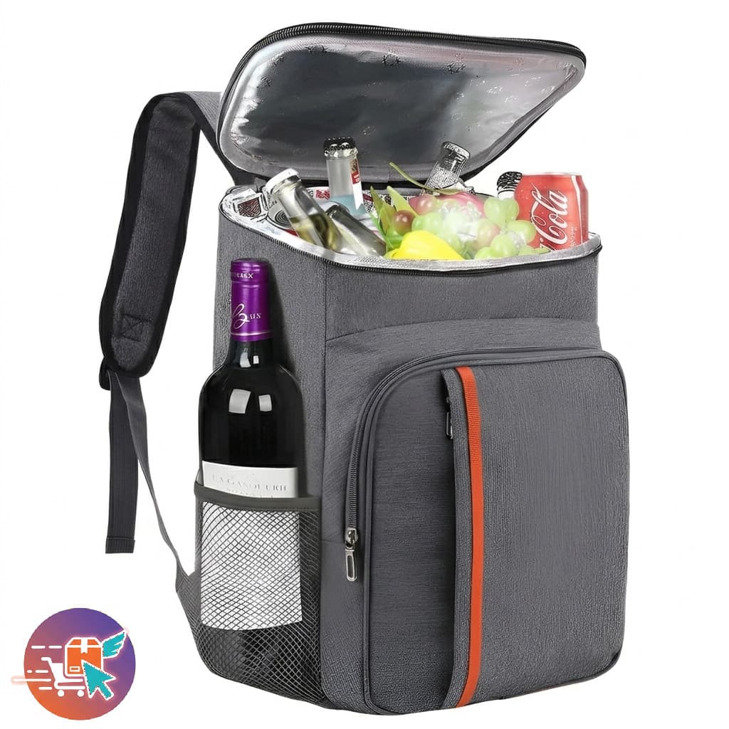 Mochila Térmica Impermeável Cooler Viagem Marmita Academia Grande Isolante - Cinza