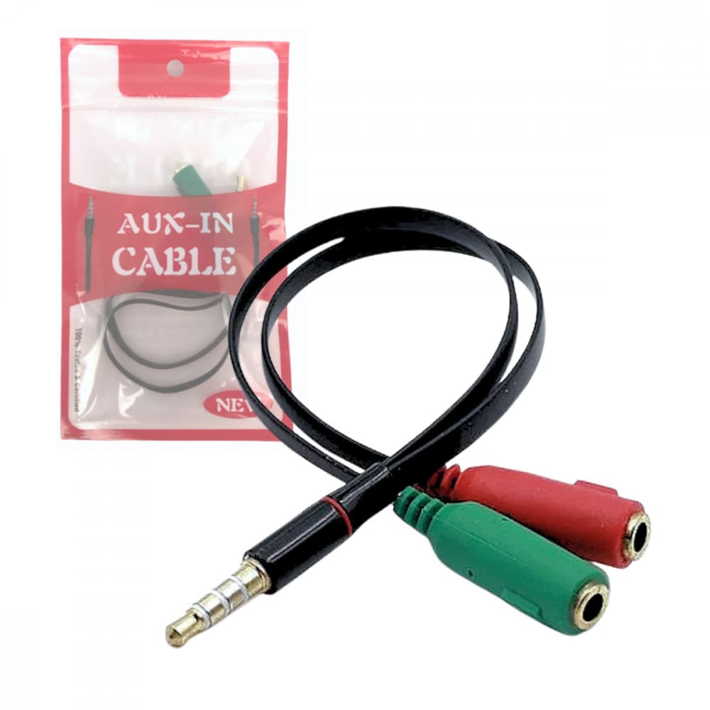 Cabo Auxiliar Adaptador Audio P2 Para Duplo P2 Femea Fone e Microfone Headset P2 / 2X P2 Fêmea