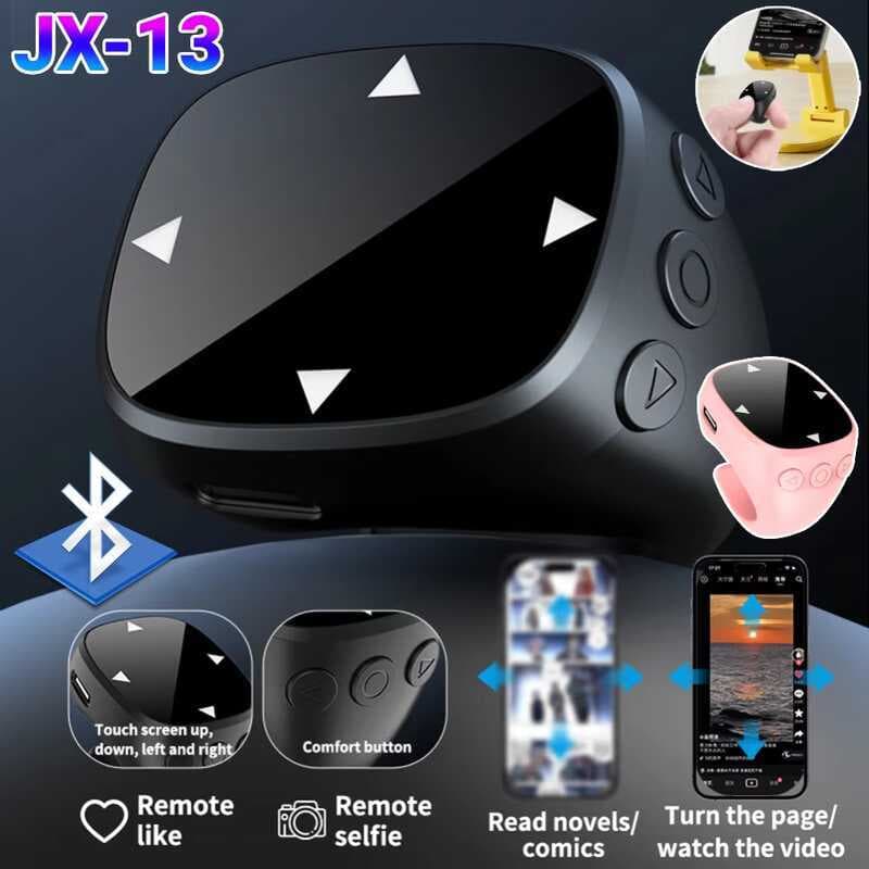 Wirlesss Bluetooth Mouse Scrolling Ring E-book Page Turner Controle Remoto Fingertip Para Telefones Celulares Vídeo Self