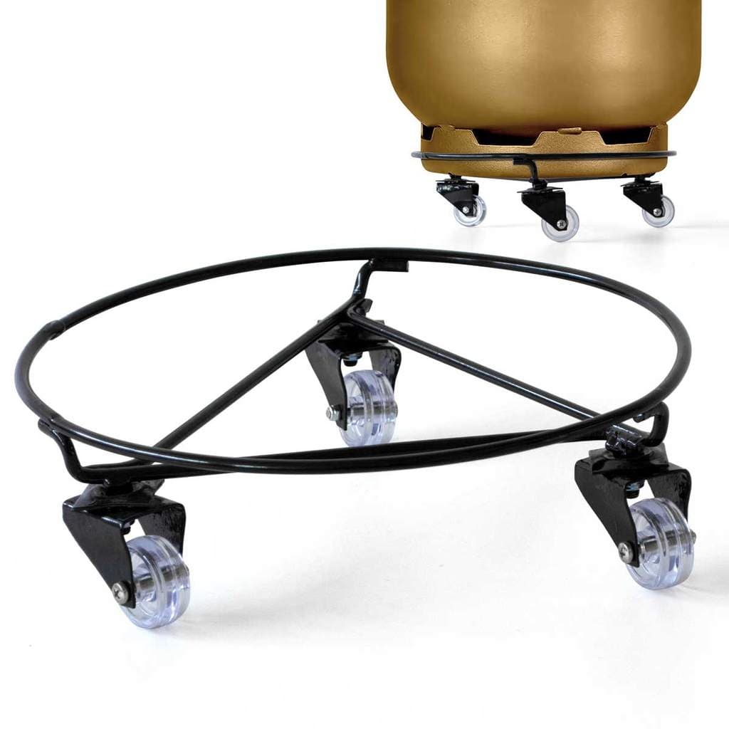 Suporte com Rodas para Botijão de Gás ou Vaso de Planta | Base Móvel Resistente para Jardim ou Cozinha