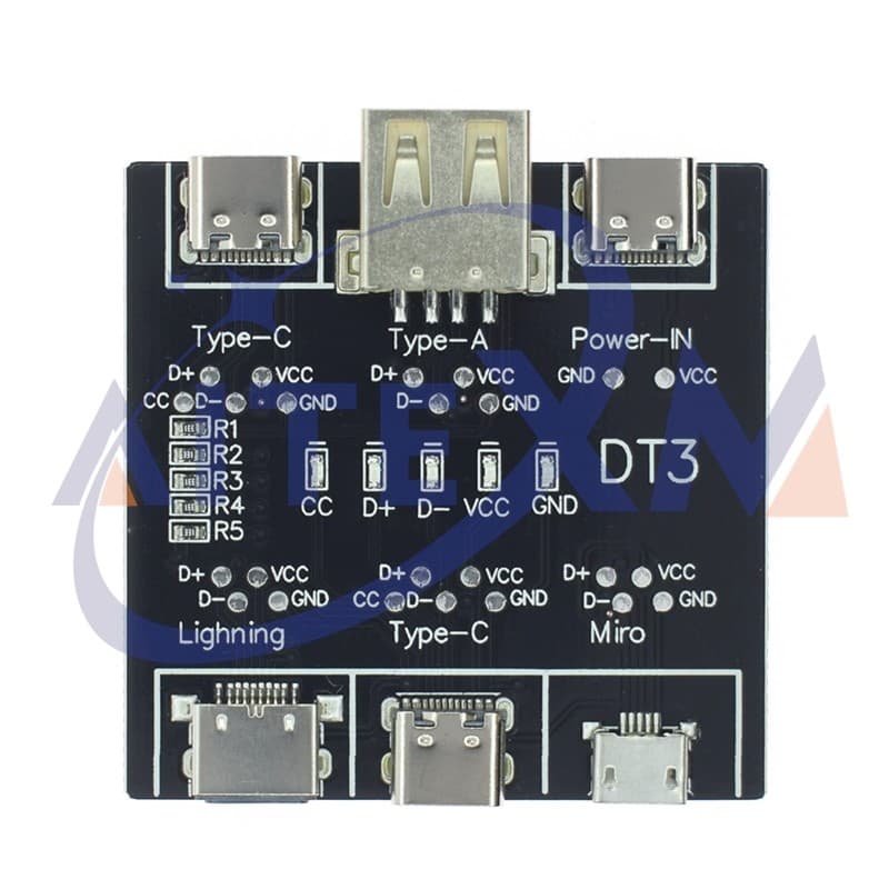 Placa De Detecção De Cabo De Dados DT3 Tipo-C Micro USB Testador Curto-Circuito Liga/Desliga Ferramenta De Diagnóstico D