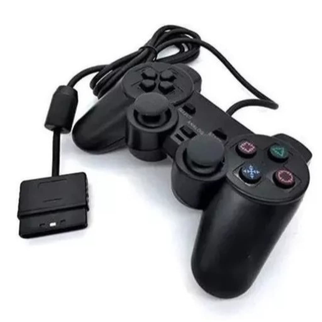 Controle para Playstation 2 / PS2 Com Fio - Cor preto fosco. Star